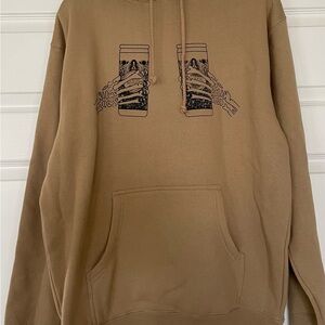 NEVER WORN. Oversized Tan Artistic Graphic Sweatshirt Hoodie # 52